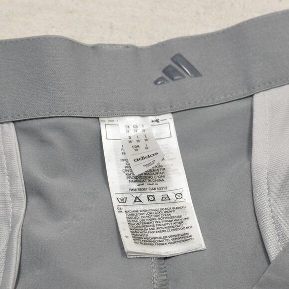 Adidas Men's Bermuda Chino Short Polyester Gray Size 38 Golf Zip Solid Pockets - Picture 8 of 8